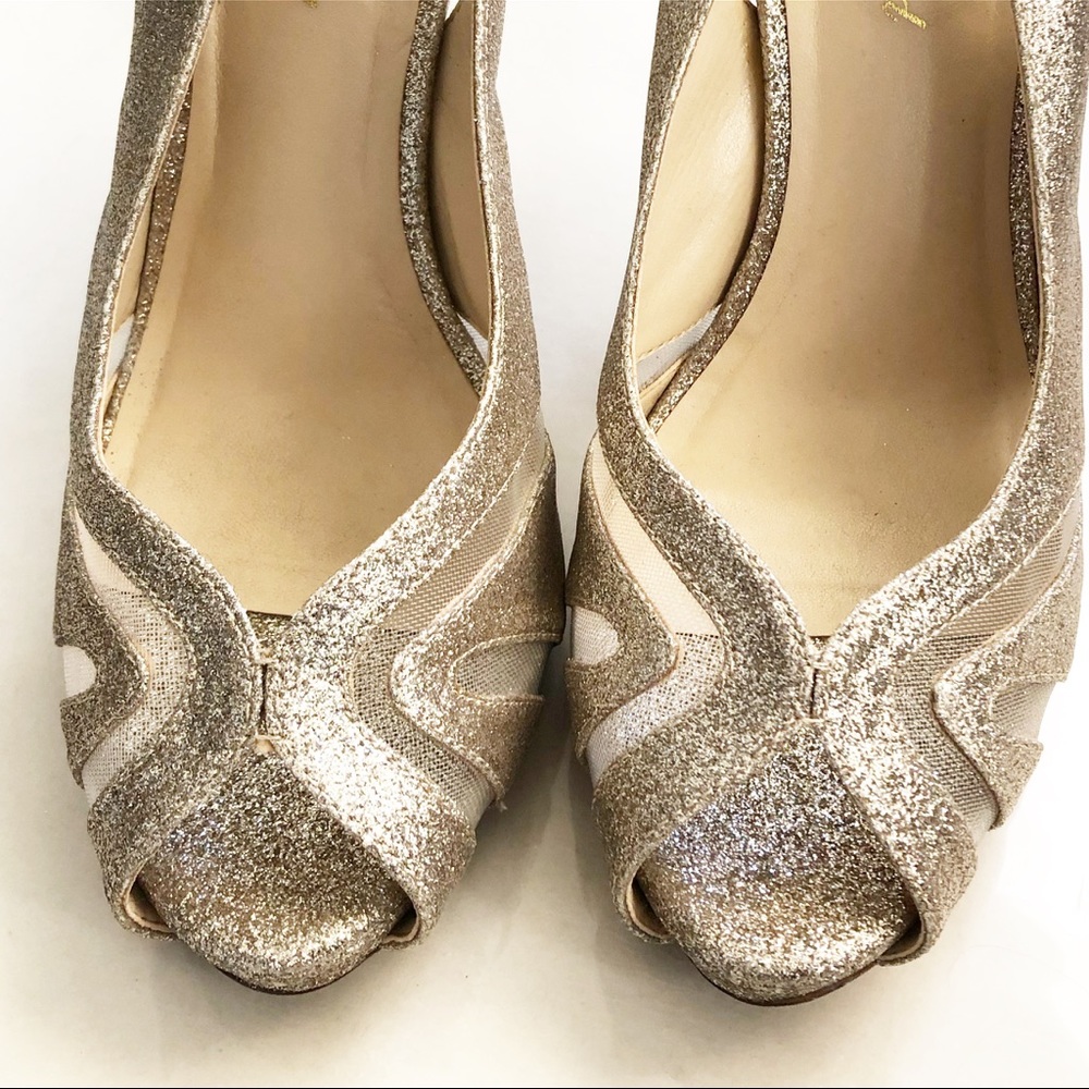 Lulu Townsend glitter peep toe heels - Picture 4 of 8